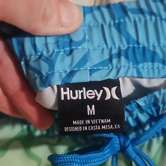 Hurley Men's Cannonball Volley SWIM SHORTS: BLUE/YELLOW/GREEN: NEW WITH TAGS: M